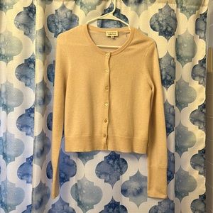 NWT White+Warren pale pink cashmere cardigan size M